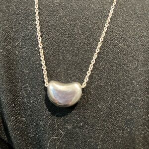 Tiffany Silver Bean Pendant Necklace